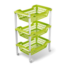 Этажерка универсальная "Джета" 3 корзины на колесиках