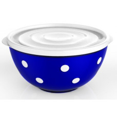 Салатник двухцветный "Marusya" 2л с крышкой (синий полу...