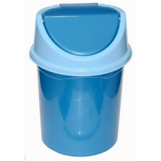 Контейнер для мусора с подвижной крышкой 14л (син. металл/гол)