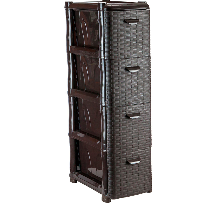 Комод  узкий РОТАНГ (4 секции)